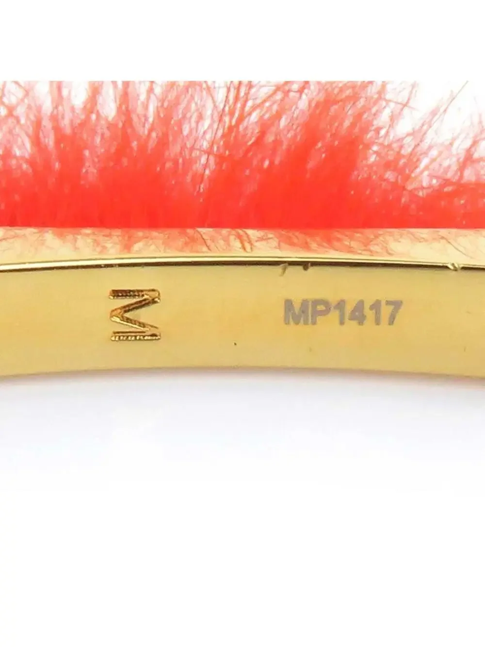 Auth Fendi Bangle Bracelet Orange/Gold #338702F19B